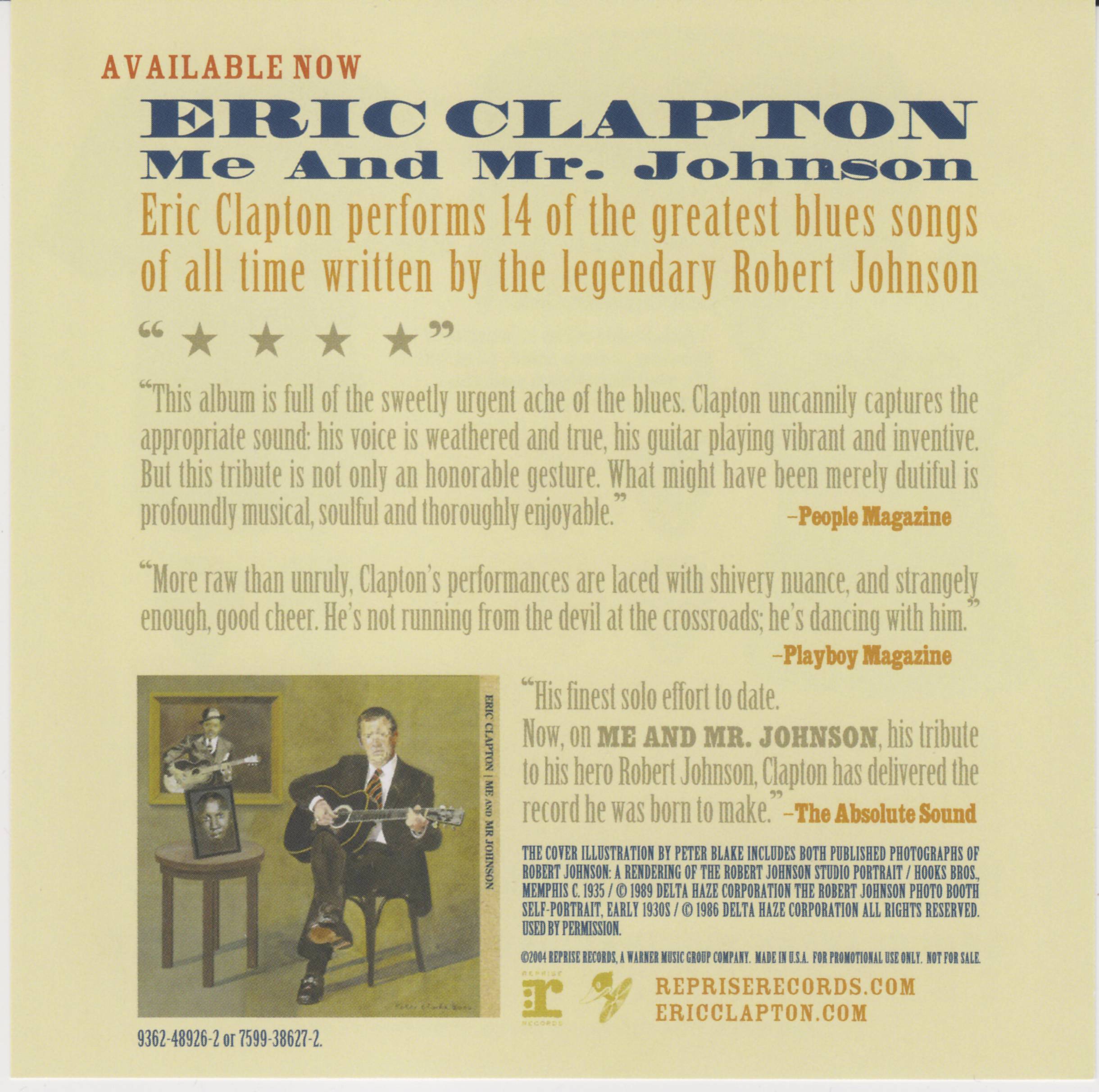 Eric Clapton Sessions For Robert J [card02]
